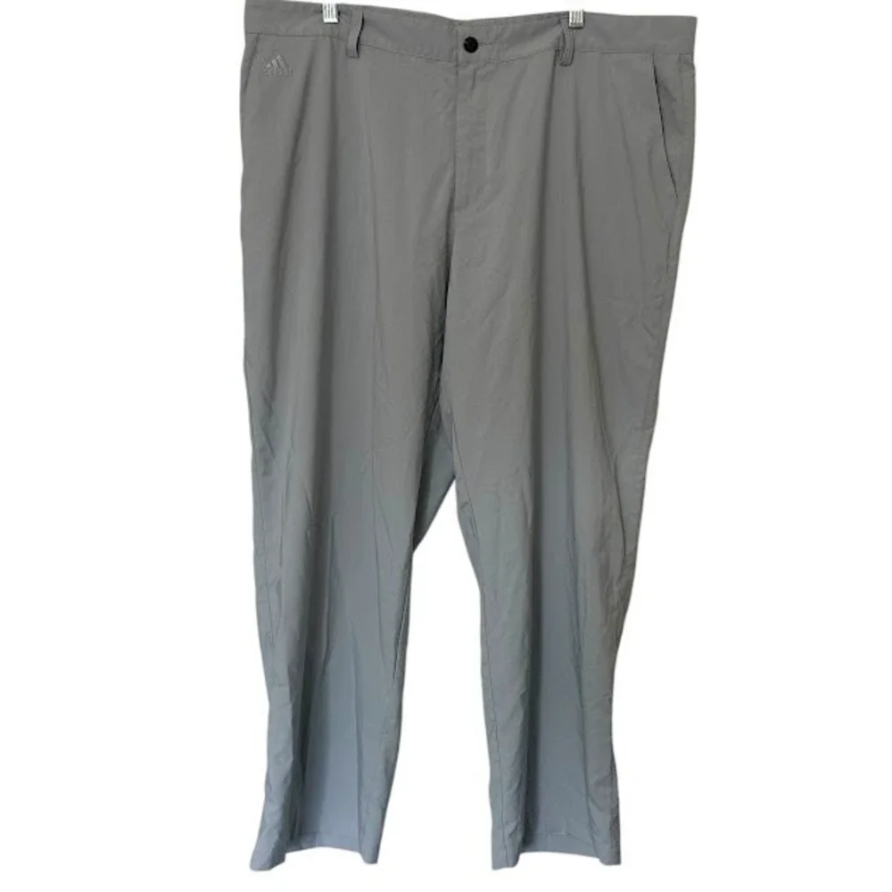 Adidas Climalite Light Gray Performance Golf Flat Front Chino Pants Mens 42 x 30